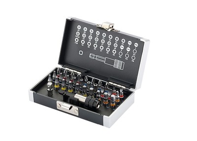 ИНСТРУМЕНТИ  Комплект битове магнитен адаптер 32 части пластмасова кутия GROSS